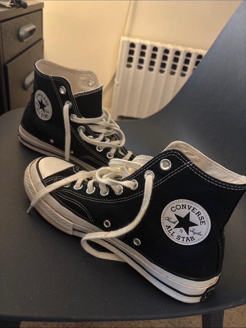 Converse Chuck 70 Black & White Classic High-Top Sneakers Size 9